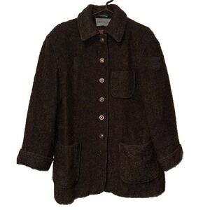 Vtg Bromley Collection Wool Jacket Slovakia Popcorn Winter Brown Women's Sz 6